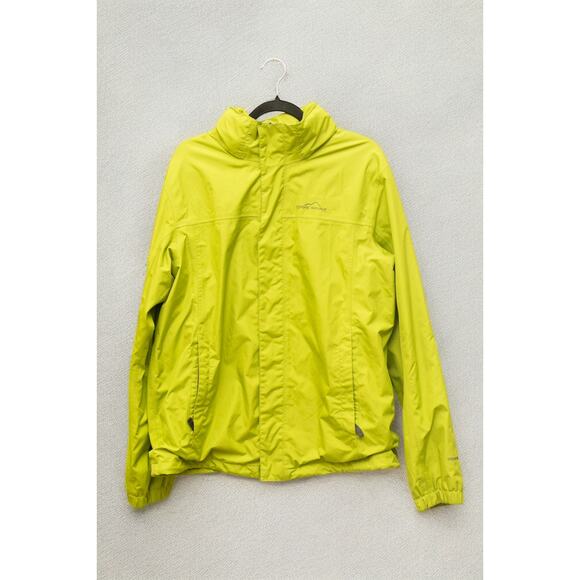 Eddie Bauer WeatherEdge Rain Jacket Men’s Large – Lime Green Windbreaker - Picture 1 of 4
